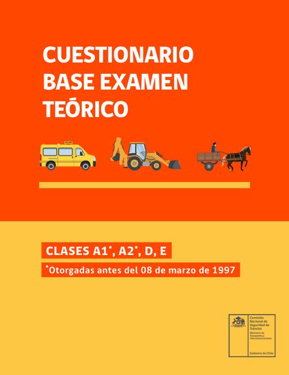 Portada del cuestionario base Clases A1*, A2*, D y E